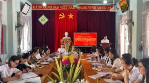 Chi bộ trường TH Kỳ Ninh sinh hoạt chuyên đề: " Xây dựng Đảng trong sạch vững mạnh về chính trị, tư tưởng, tổ chức và đạo đức, xây dựng nhà trường ngày càng phát triển".