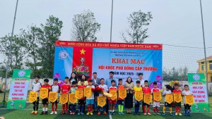 TRƯỜNG TIỂU HỌC KỲ NINH TỔ CHỨC LỄ BẾ MẠC VÀ TRAO GIẢI MÔN BÓNG ĐÁ NAM, CỜ VUA KHỐI 3, 4, 5 TẠI HỘI KHỎE PHÙ ĐỔNG NĂM HỌC 2025 – 2026